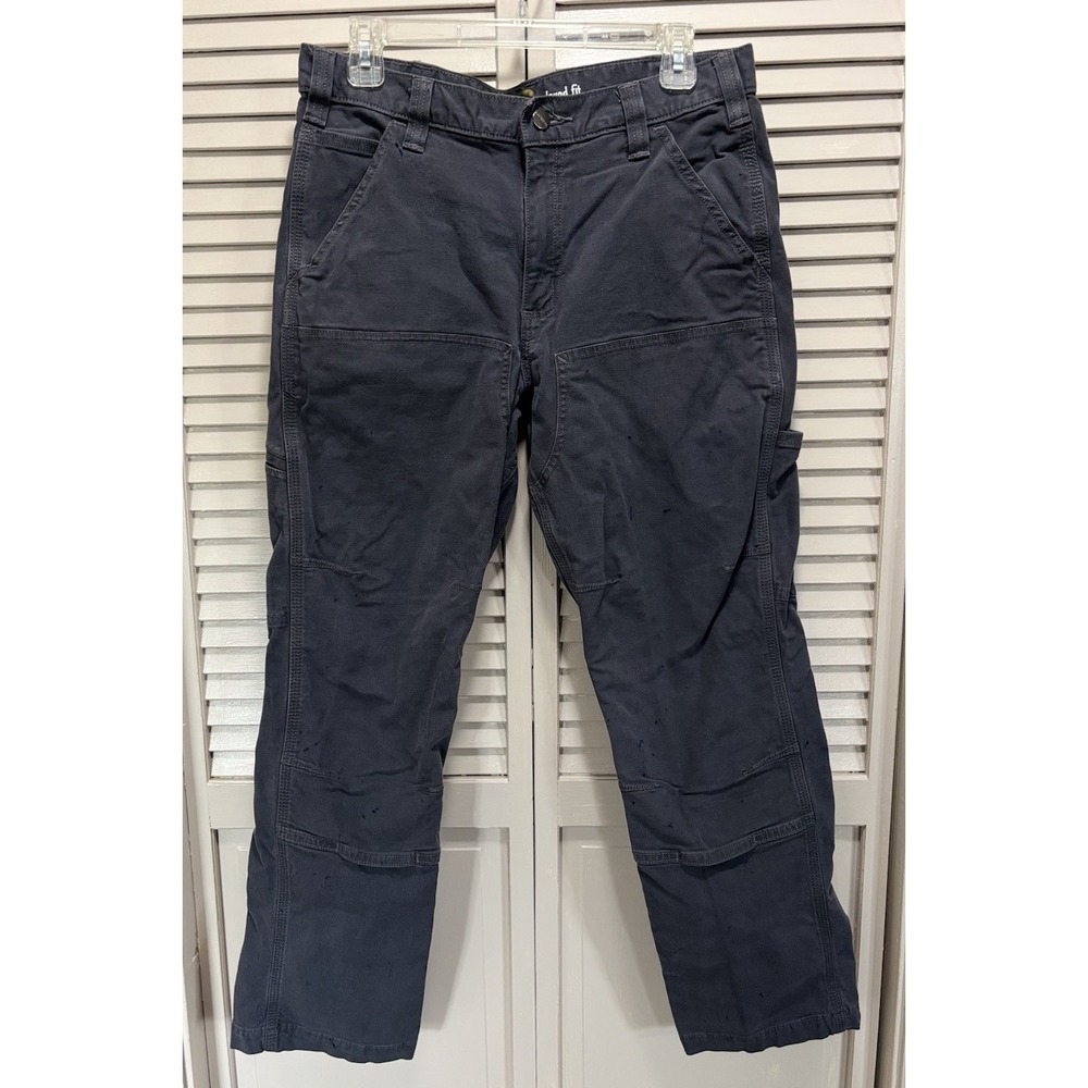 Carhartt Relaxed Fit Cargo Straight‎ Leg Work Jeans Size 32x30 Gray Mid Rise